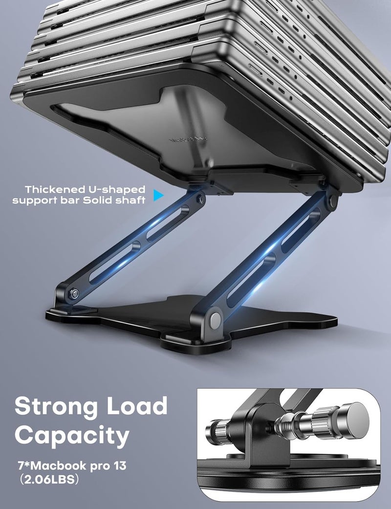 LOXP Adjustable Laptop Stand for Desk, Metal Foldable Laptop Riser, Ventilated Cooling Bracket, Ergonominc Computer Notebook Stand for Desk Compatible with 10-15.6“ Laptops - Image 5